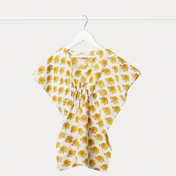 Girls Cotton Kaftan Dress | Hand Block Print | 18M–6Y | Organic 100% Cotton - Picture 3 of 3